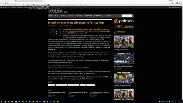 SWTOR: Improve Performance by Installing DirectX 9 - Vulkk's Tips смотреть онлайн