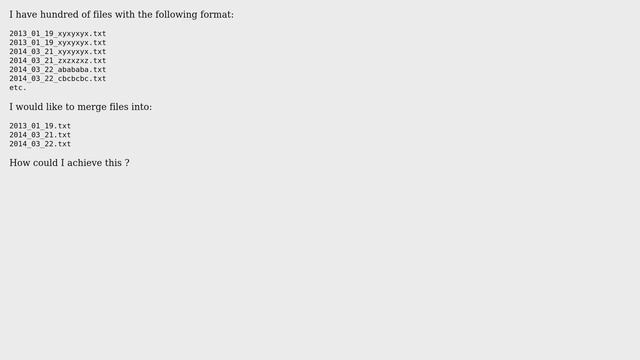 Unix & Linux: Merging text files based on their filename смотреть онлайн