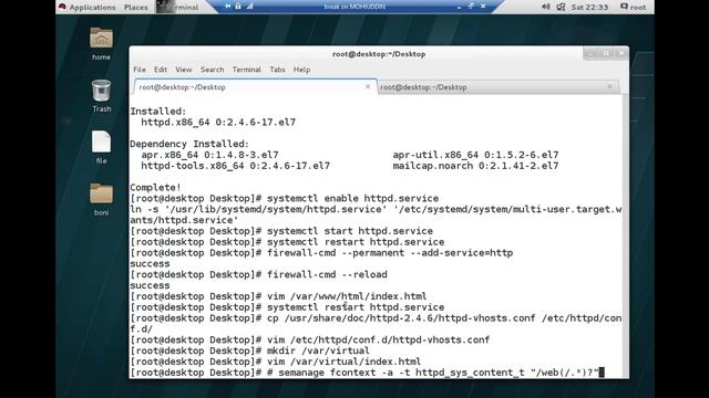 How to configure Web server and virtual host in Linux Red Hat смотреть онлайн
