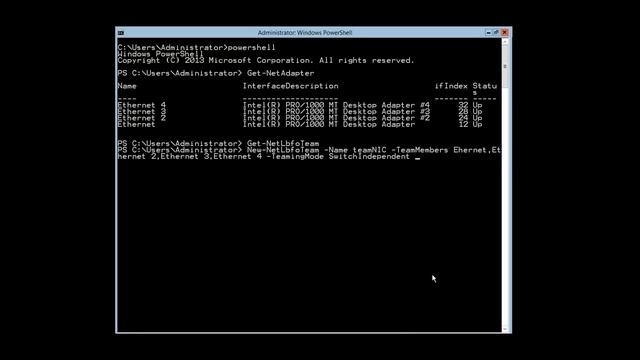 7. Создание объединения NIC посредством PowerShell - Server Core [Windows Server 2012 R2] смотреть онлайн