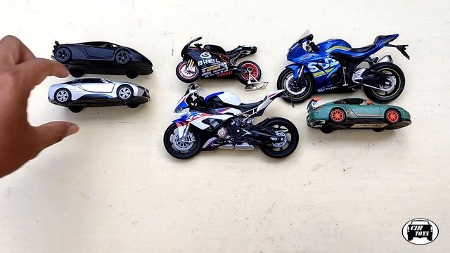 Diecast Metal Scale Color Model Cars 1/32 and Bikes, Lamborghini, Ducati, Suzuki Gsx r1000, BMW i8 смотреть онлайн