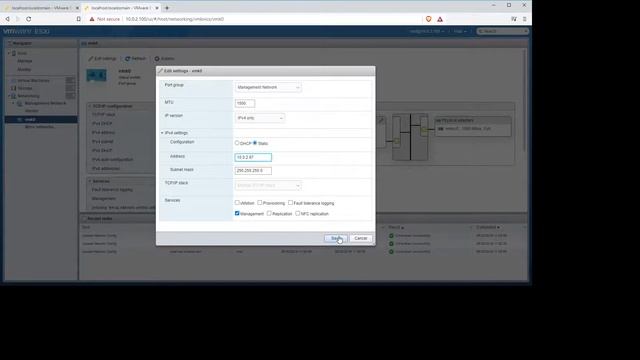 VMWare ESXi change to static ip смотреть онлайн
