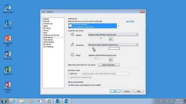 Setup Your Audio in Lync 2013 смотреть онлайн
