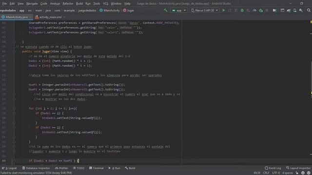 Juego de dados – MainActivity java Juego de dados app Android Studio 2021 05 02 23 36 20 смотреть онлайн