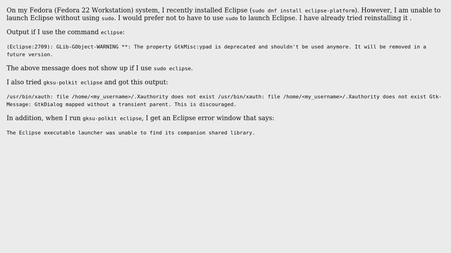 Unix & Linux: Eclipse does not launch without sudo смотреть онлайн