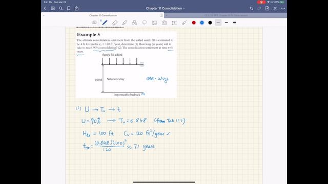 Chapter 11 Consolidation - Example 5 (Time rate of consolidation) смотреть онлайн