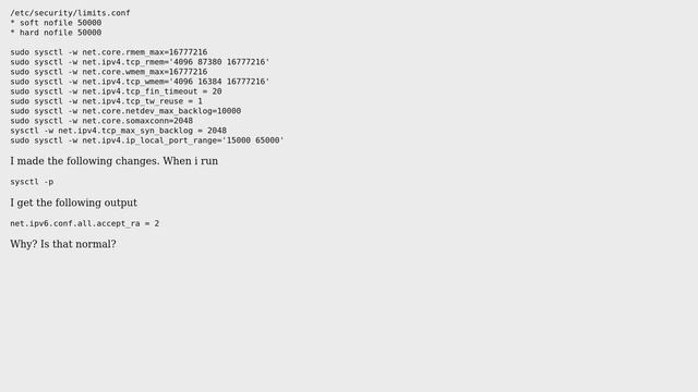 sysctl -p return net.ipv6.conf.all.accept_ra = 2 смотреть онлайн