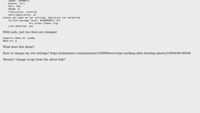 Ubuntu: How to change Wake-on Lan settings? смотреть онлайн