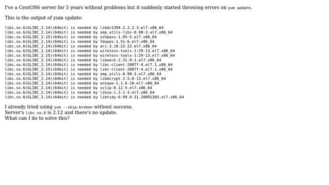 DevOps & SysAdmins: CentOS 6 - libc.so.6(GLIBC_2.14)(64bit) is needed by смотреть онлайн