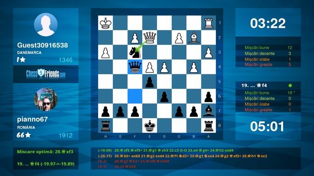 Chess Game Analysis: Guest30916538 - pianno67 : 0-1 (By ChessFriends.com) смотреть онлайн