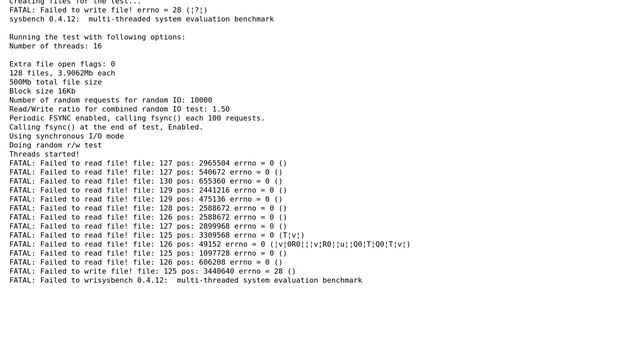 Unix & Linux: What do these errors mean in sysbench disk test? смотреть онлайн