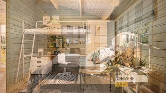 Maison en bois | Surface habitable 61 m² + Terrasse 3 m² | Modèle VSP23 Kit d’assemblage PREMIUM смотреть онлайн