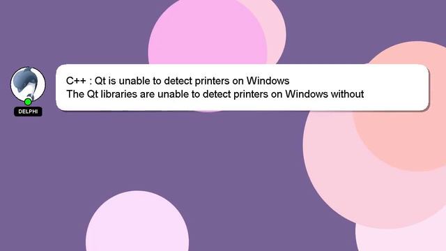C++ : Qt is unable to detect printers on Windows смотреть онлайн
