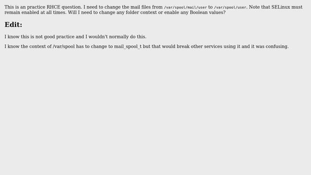 DevOps & SysAdmins: Changing user mail location in CentOS with SELinux Enabled смотреть онлайн