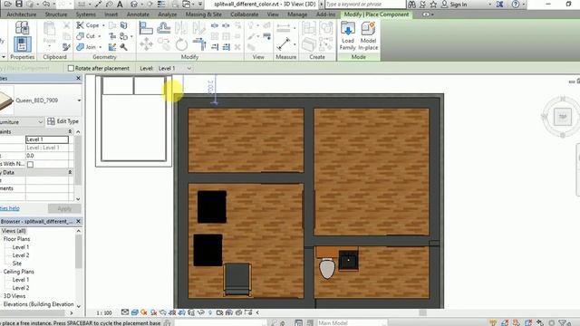 Add windows, bed,refrigerator, chair to your drawing in the revit architecture| add components смотреть онлайн