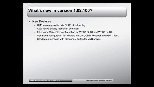 IGEL TechChannel - Unified Management Agent for Windows (UMA) 1.02.100 - What is new? смотреть онлайн