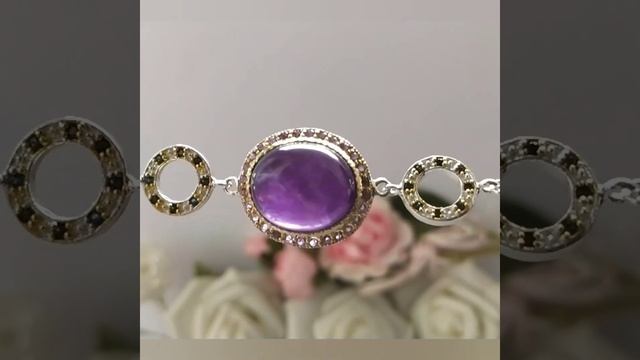 Браслет с аметистом💜 (кабошон) 💜 Украшения из Таиланда смотреть онлайн