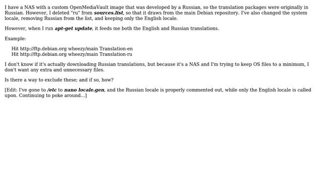 How to remove language translation from apt-get update? смотреть онлайн