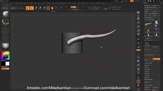 Free Zbrush Tutorial - Curve Brush смотреть онлайн