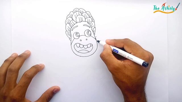 How To Draw Alberto Sea Monster From Luca Easy Step By Step Alberto Scorfano Luca Characters Drawin