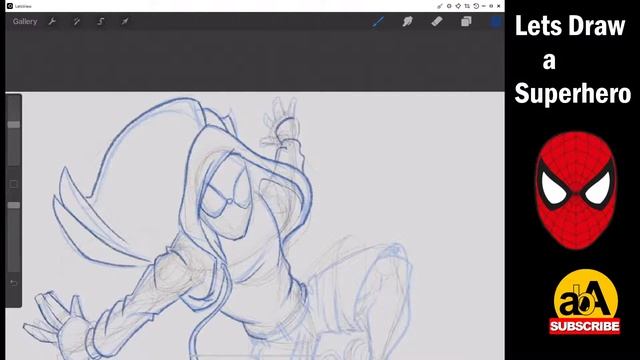 Lets Draw SPIDERMAN in Procreate step by step IPAD Tutorial (Part 1) #comics #drawing #procreate смотреть онлайн