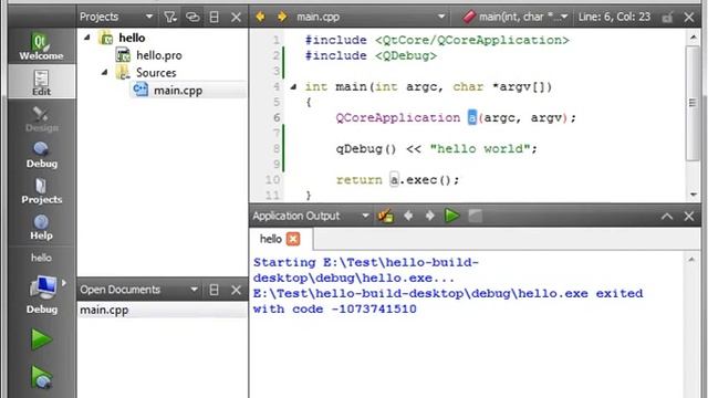 C++ Qt 02 hello world смотреть онлайн