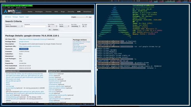 INSTALANDO GOOGLE CHROME NO ARCH LINUX смотреть онлайн