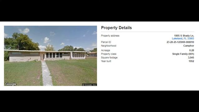 1905 S Shady Ln, Lakeland, FL 33803 смотреть онлайн