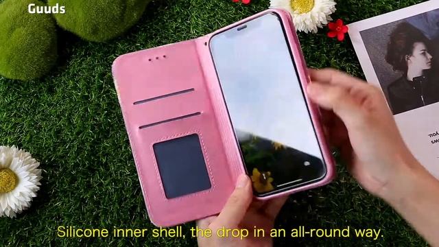 #guuds #yiyoutu Ultra Slim Daisy Sparkle #Glitter #Powder Magnetic Leather Wallet Case #Cover