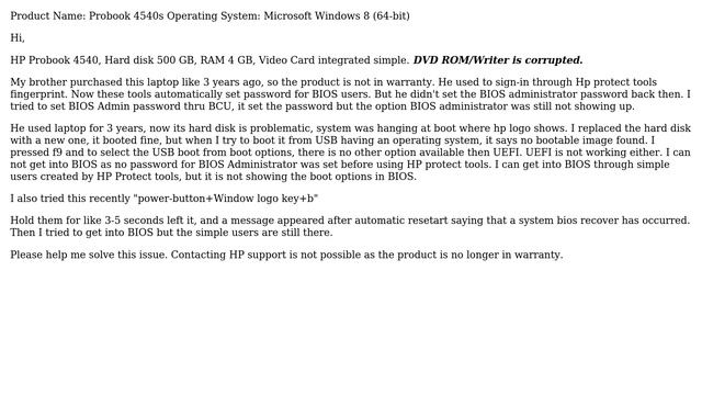 HP 4540s BIOS reset? (2 Solutions!!) смотреть онлайн