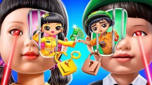 КУКЛА из Игры в Кальмара в Тюрьме? Бедная VS Богатая ТЮРЬМА! Идеи для Кукол ЛОЛ