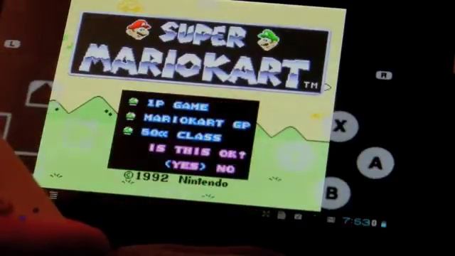 Mario Kart (SNES) running on Asus Transformer Prime (Android 4.0.3) with Wii controller смотреть онлайн