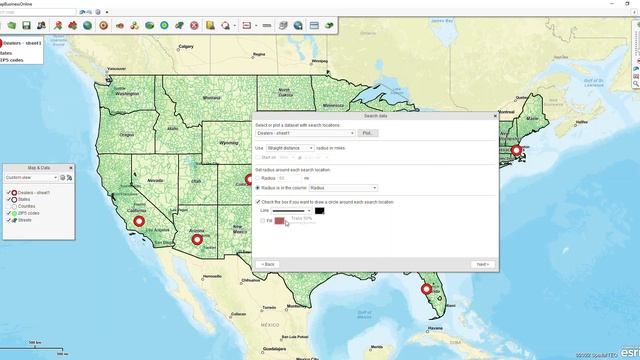 Creating Multiple Territories Based on Radii. Search and Segment Data Using MapBusinessOnline Pro. смотреть онлайн