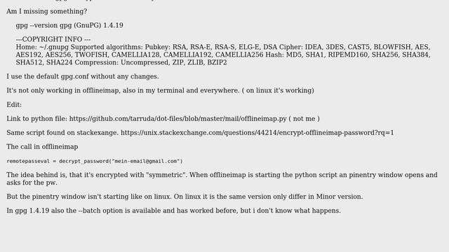 Unix & Linux: Not possible to use batch mode?! FreeBSD gpg 1.4.19 смотреть онлайн