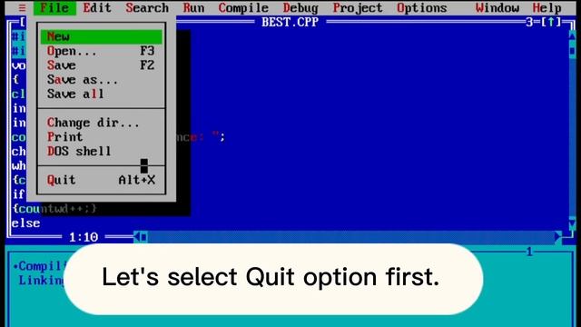 How to close Turbo C / C++ | Quit turbo | Turbo C++ tricks смотреть онлайн