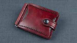 Кошелек из кожи своими руками + выкройка. Зажим для денег
