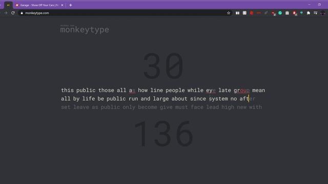 132 WPM Monkey type 60 second typing test (pb) смотреть онлайн