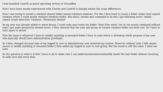 User and Group permissions for mnt folder and files access in CentOS 7 смотреть онлайн