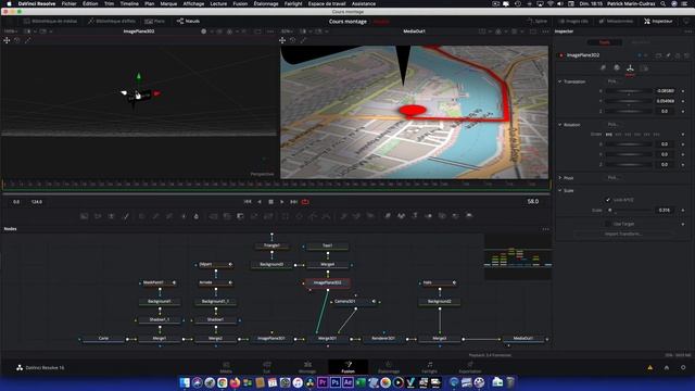 Davinci Resolve : Itinéraire sur une Carte (6-PopUp sur le point d'arrivée) смотреть онлайн