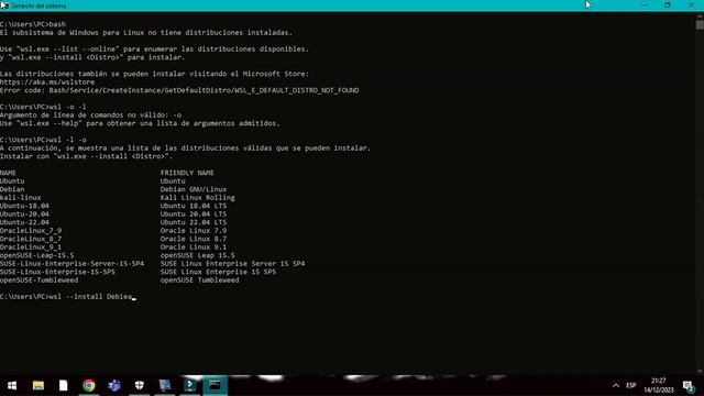 instalando debian con wsl (Windows Subsystem Linux) смотреть онлайн