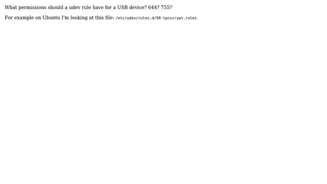 What permissions should a udev rule have? смотреть онлайн