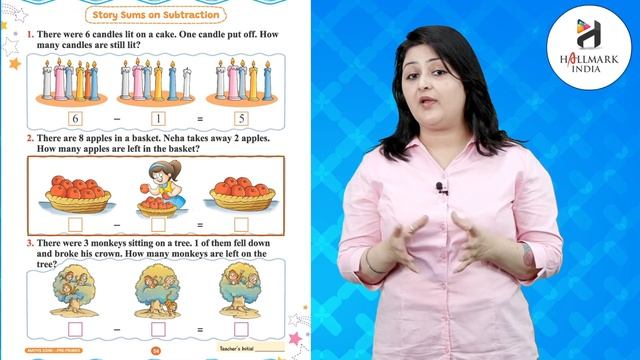 Ch 37 | Hallmark India | Maths ZONE-PRE-PRIMER | Story Sums On Subtraction | For Children