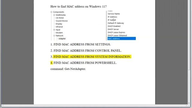 Find MAC address on Windows смотреть онлайн