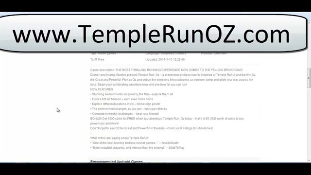 Telecharger Temple Run OZ Pour windows Phone Gratuit смотреть онлайн