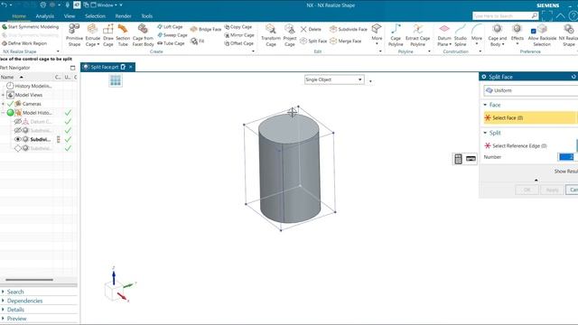 Split Face | How to use Split Face in NX | NX CAD | смотреть онлайн