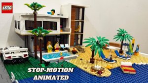 LEGO анимация. Досуг в выходной день. Дом на берегу моря 🏖️.