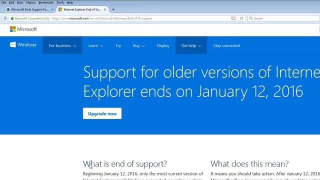 Microsoft - Ends Support For Internet Explorer Versions 8, 9, & 10 смотреть онлайн