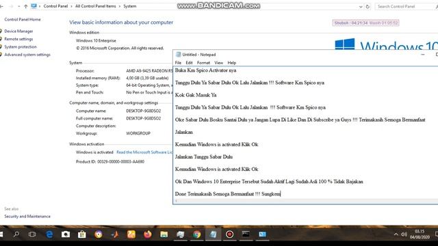 Tutorial Cara Mengaktifkan Aktivasi Windows 10 Enterprise 64 Bit .. Terbaru 04-08-2020 Work 100 % смотреть онлайн