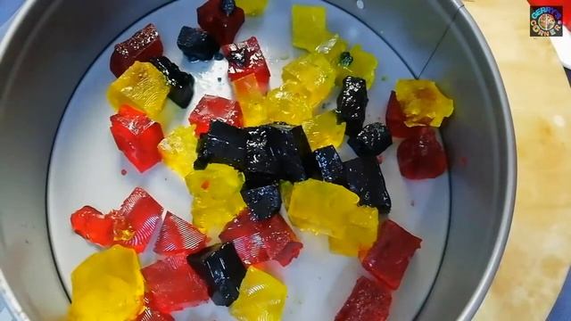 Cathedral Window /Broken Glass Jelly dessert recipe смотреть онлайн