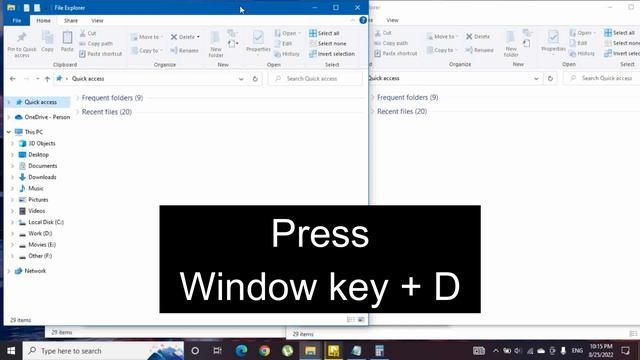 how to quickly show desktop in windows 10 computer смотреть онлайн
